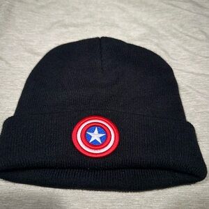 Marvel Black Beanie with Red and Blue Logo